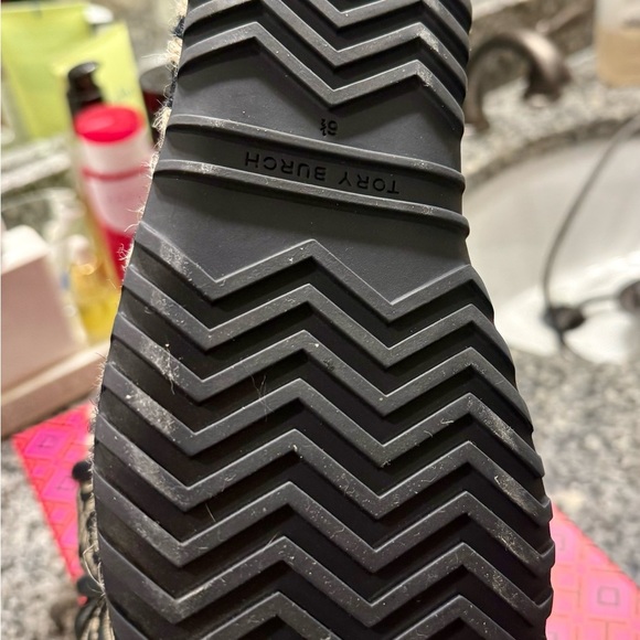 Tory Burch Espadrille Sandals Navy and Cream Size 6.5 - Picture 4 of 9